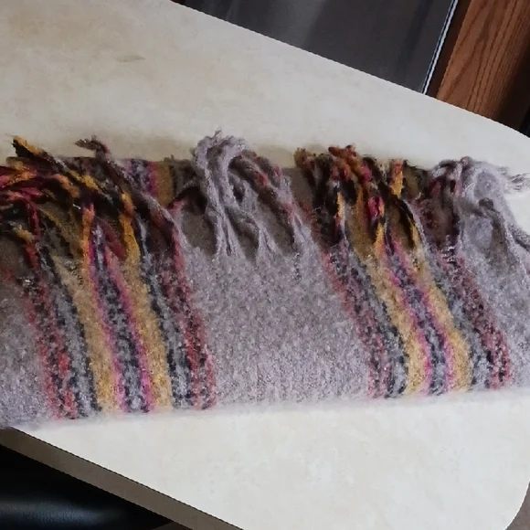 NATURAL LIFE Vibrant Plaid Scarf with Pink and Yellow - Picture 2 of 3